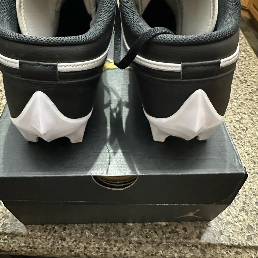 Nike Black & White Jordan 1 Low Football Cleats
